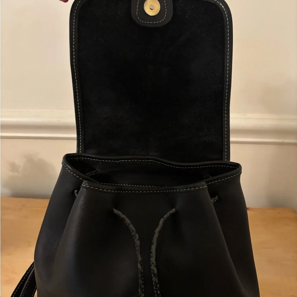 COACH 9315 Daypack Backpack Glovetanned Leather Black Vintage - Picture 4 of 6